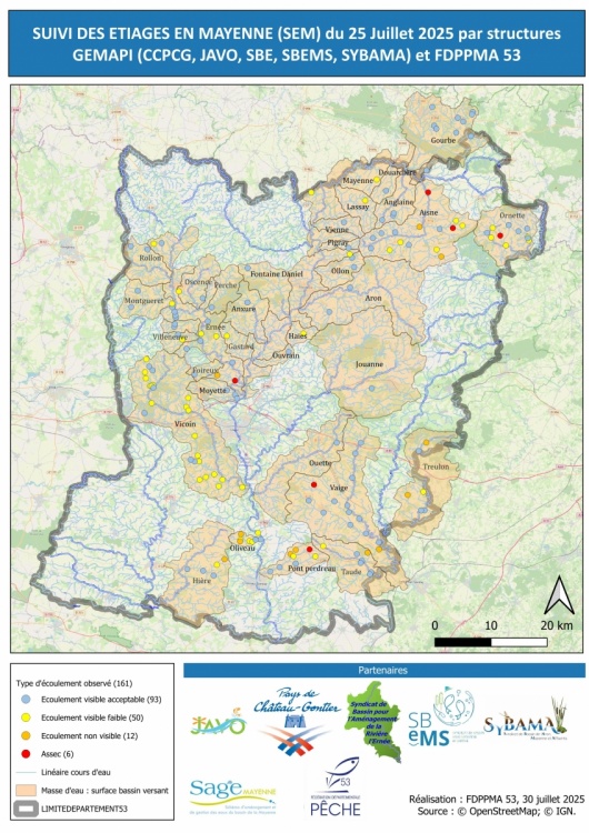 Carte au 25 juillet 2025
