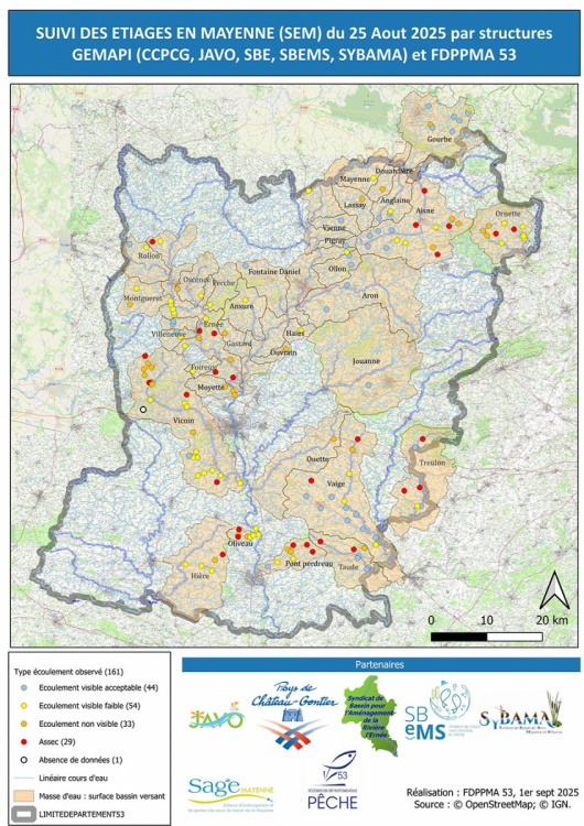 Carte au 25 ao&ucirc;t 2025